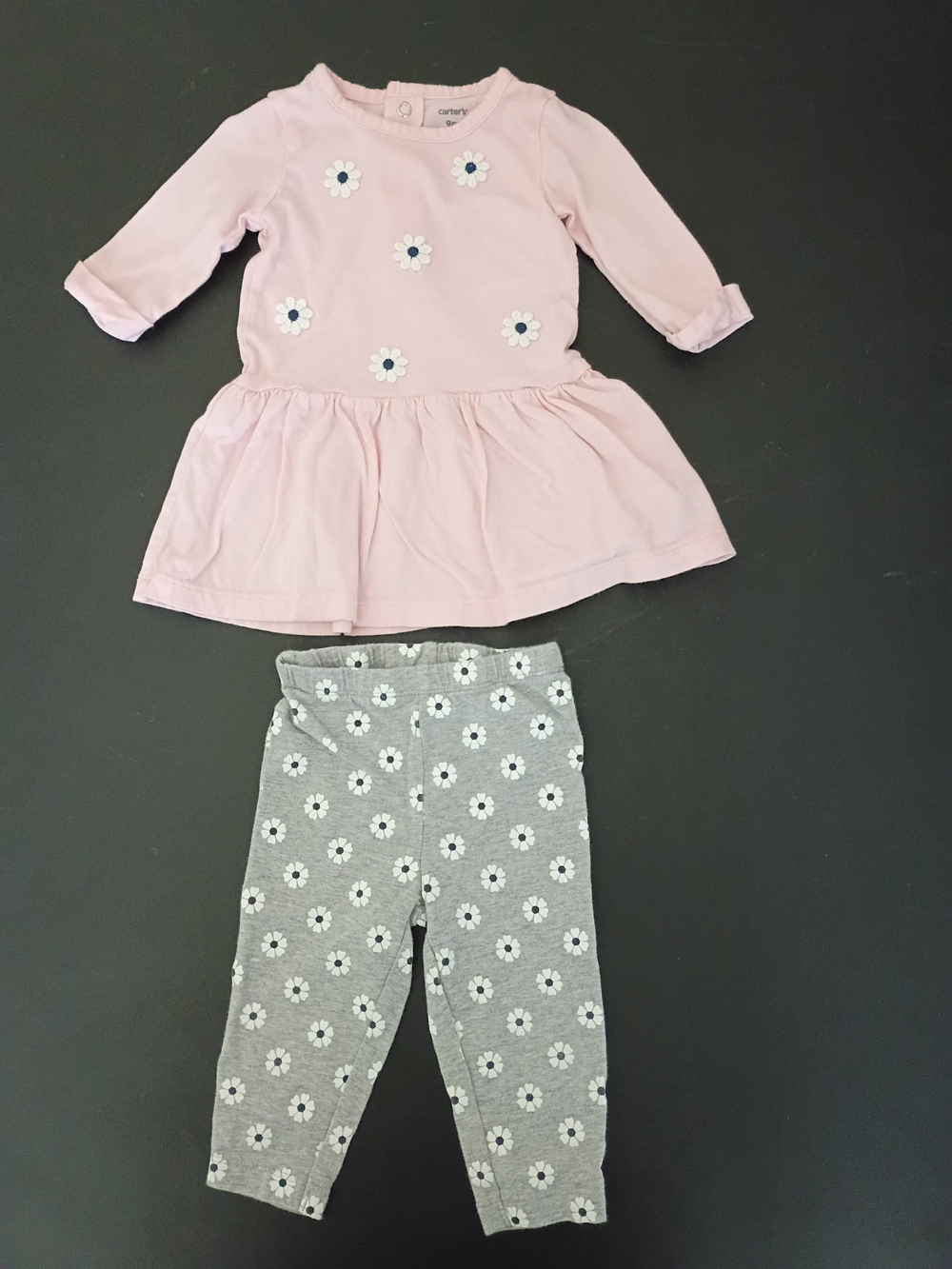 Carter's Baby Girl 2-Piece Daisy Floral Tunic Dress and Legging Set, Size 9M